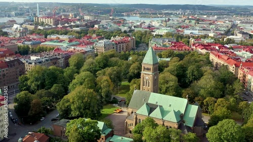 Beautiful panoramic aerial view of Gothenburg, the second largest city of Sweden. photo