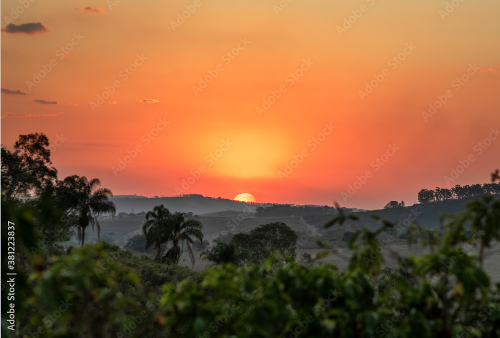 sunset in the mountains