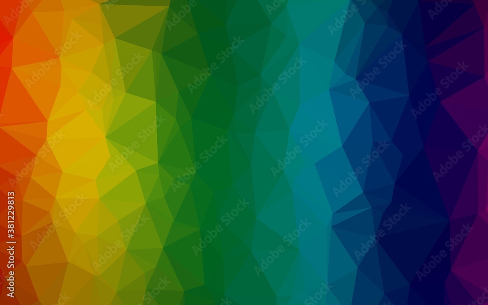 Obraz premium Dark Multicolor, Rainbow vector shining triangular background. A sample with polygonal shapes. Template for a cell phone background.