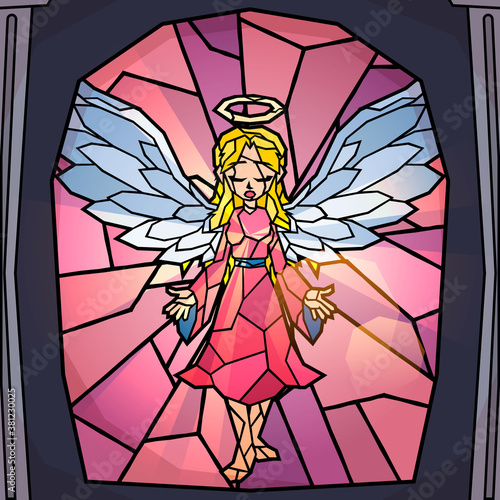 Angel stained glass window