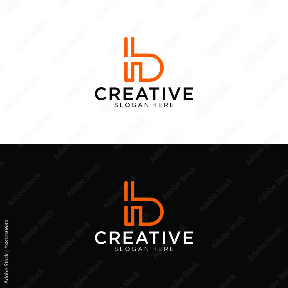 Abstract letter HB logo. This logo icon incorporate with abstract shape in the creative way. Abstract letter HB logo. This logo icon incorporate with abstract shape in the creative way.