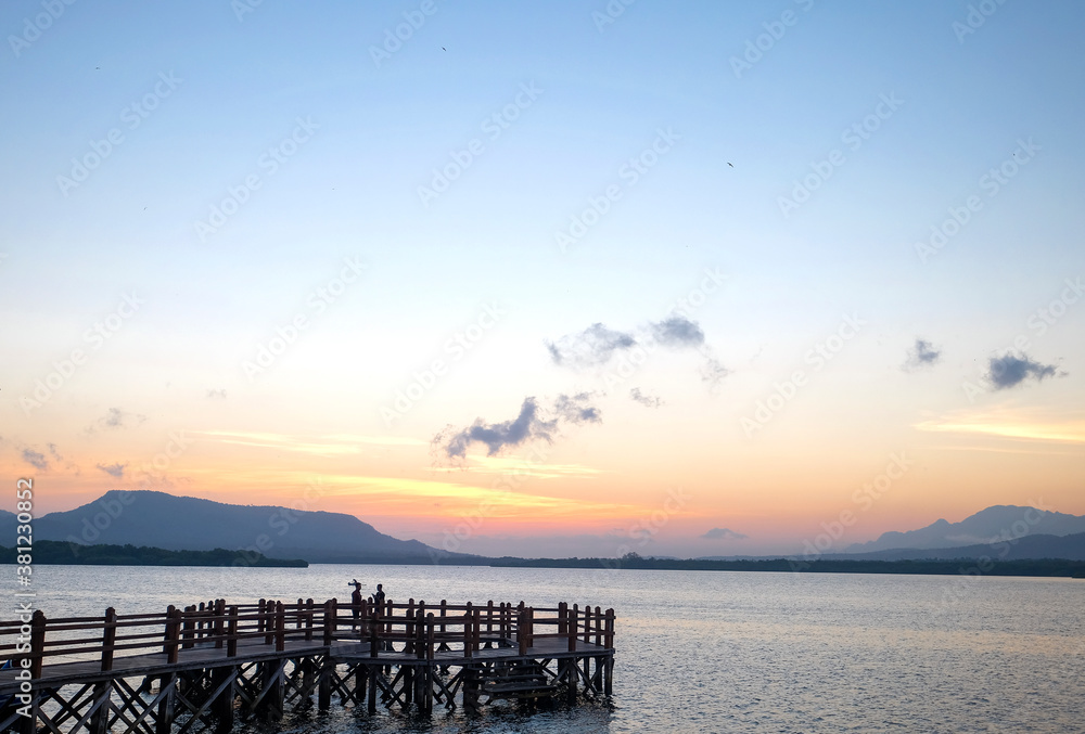 Obraz premium Beautiful morning views around the karang sewu attraction