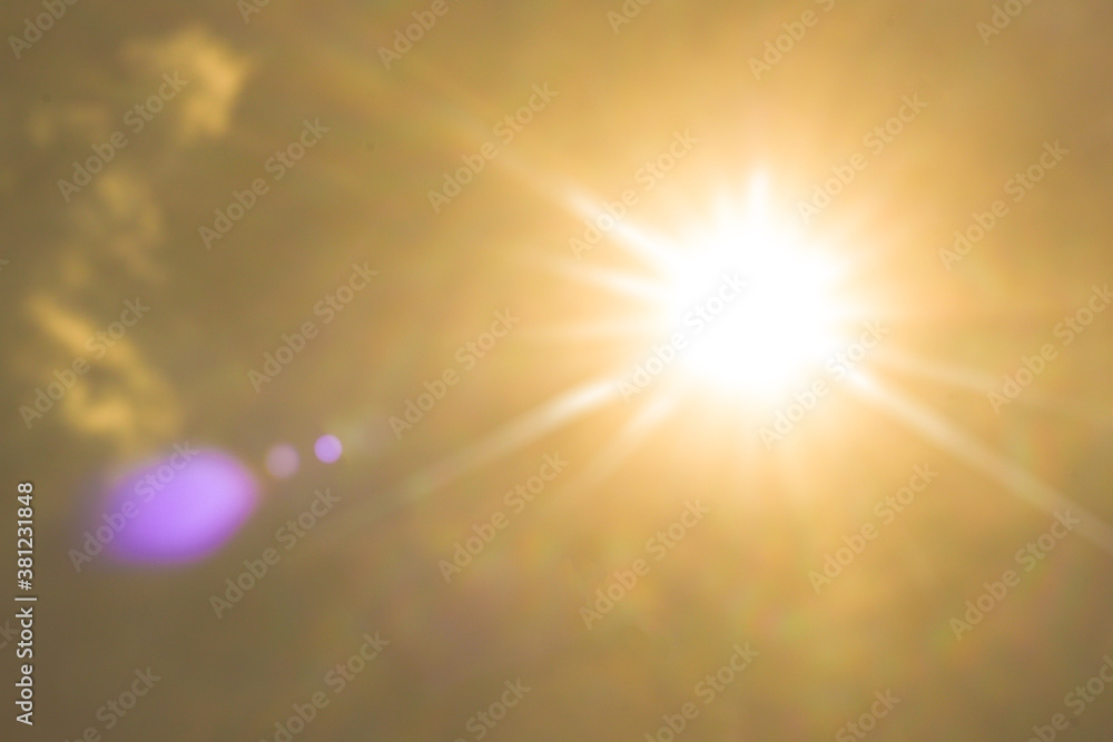 Fototapeta premium The sky with the hot sun Conveys very hot weather