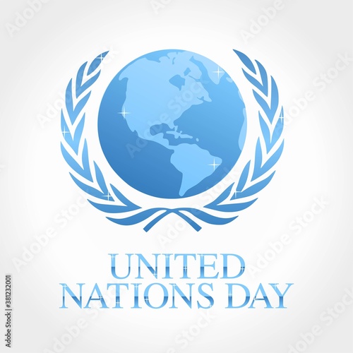 United Nations flag. United Nations Day. Vector Design Template