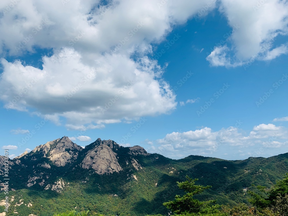 mountains and clouds