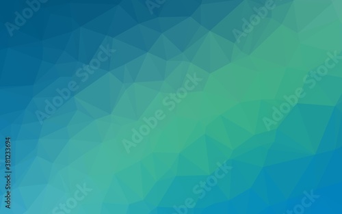 Light Blue  Green vector low poly texture. Geometric illustration in Origami style with gradient. Completely new template for your business design.