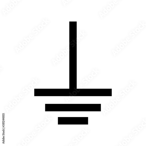 Ground Black Icon,Vector Illustration, Isolated On White Background Label. EPS10