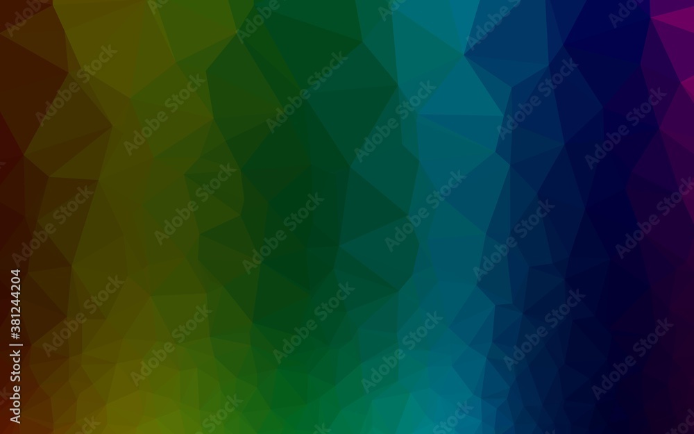 Dark Multicolor, Rainbow vector triangle mosaic texture. Brand new colorful illustration in with gradient. Brand new design for your business.