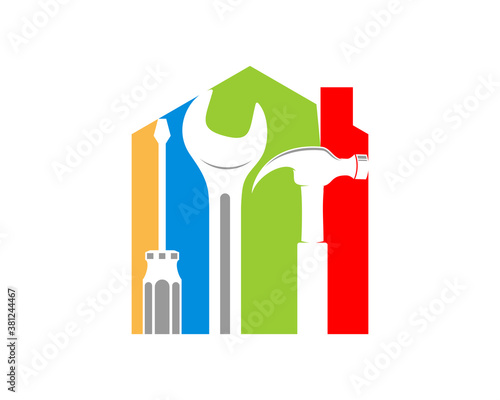 Repair tool inside the house shape