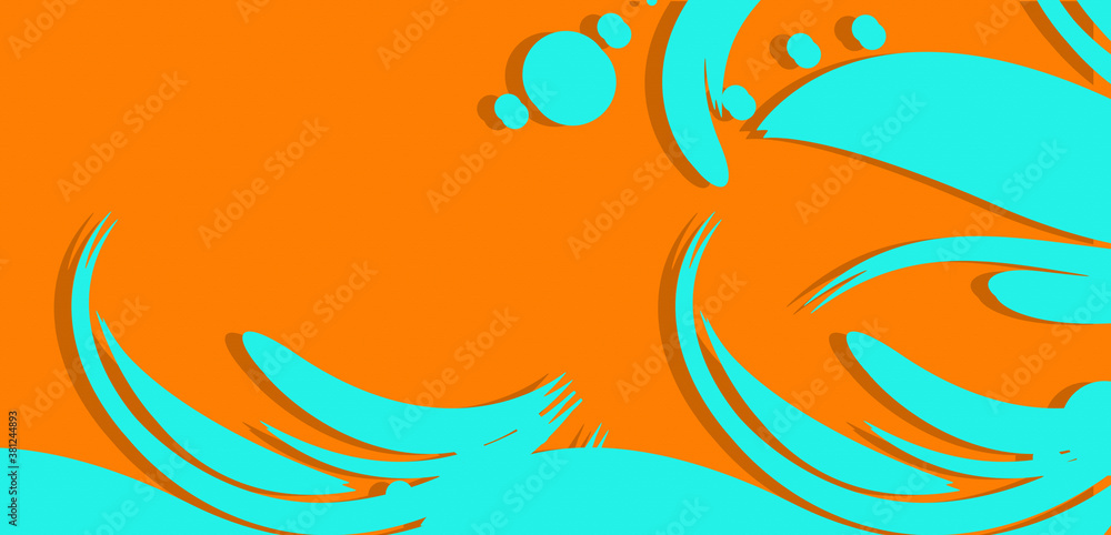 Obraz premium color swirl floral design on bright orange backdrop.
