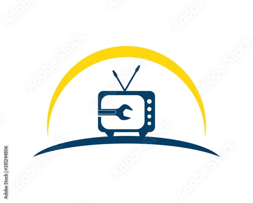 Simple television with wrench repair inside