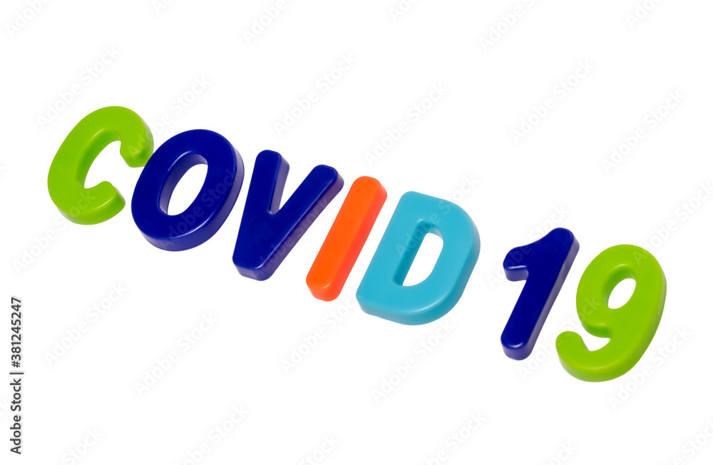 Text COVID-19 on a white background. Text COVID-19 on a white background.