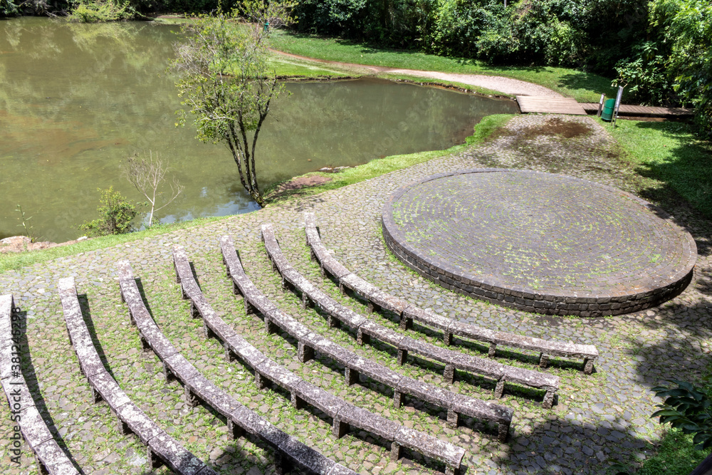 Curitiba, Parana, January 03, 2019. Open-air theater at Free University of the Environment (Unilivre) in Curitiba city