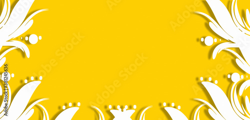 swirl floral design on isolate yellow color backdrop.