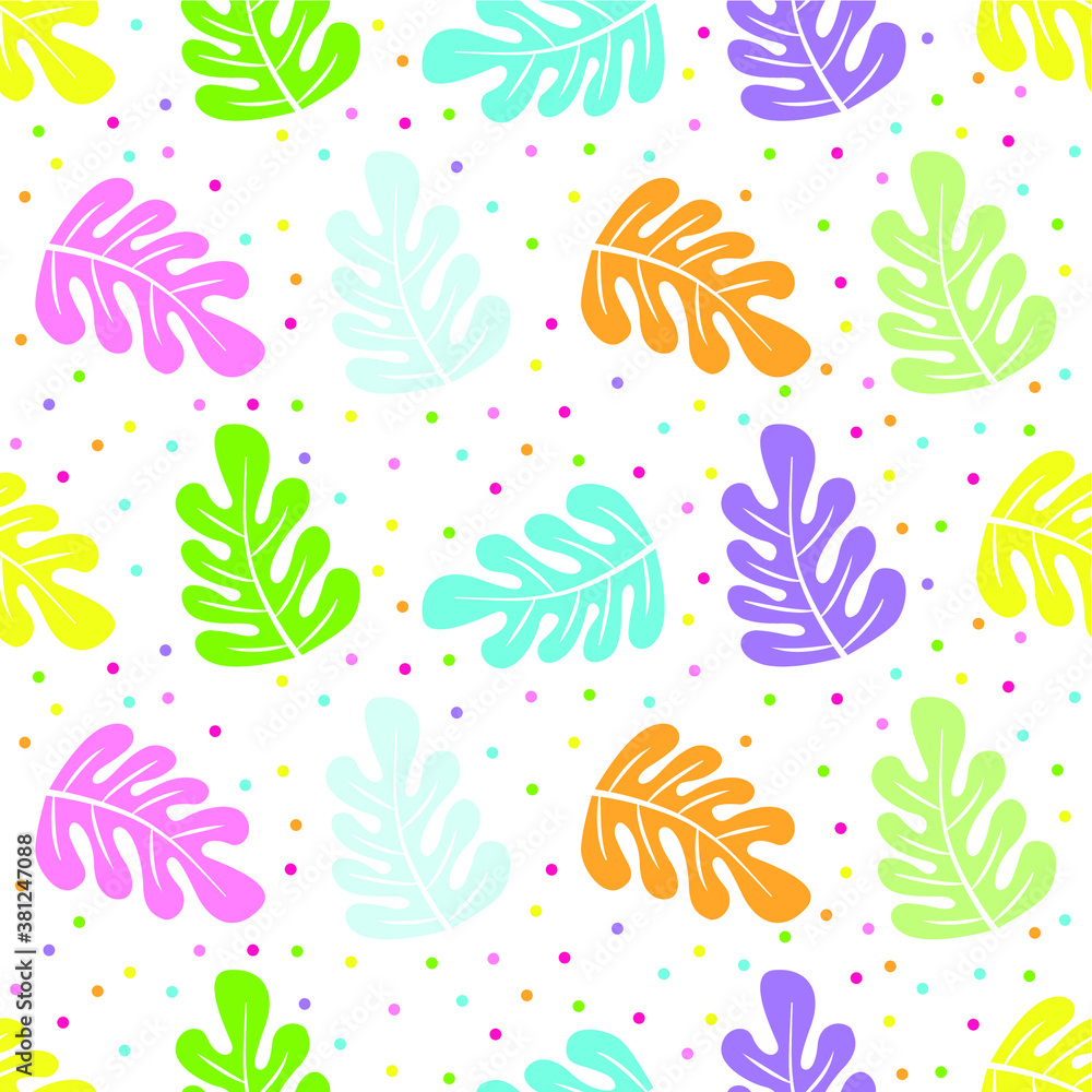 colorful hibiscus flower seamless pattern colorful dot background