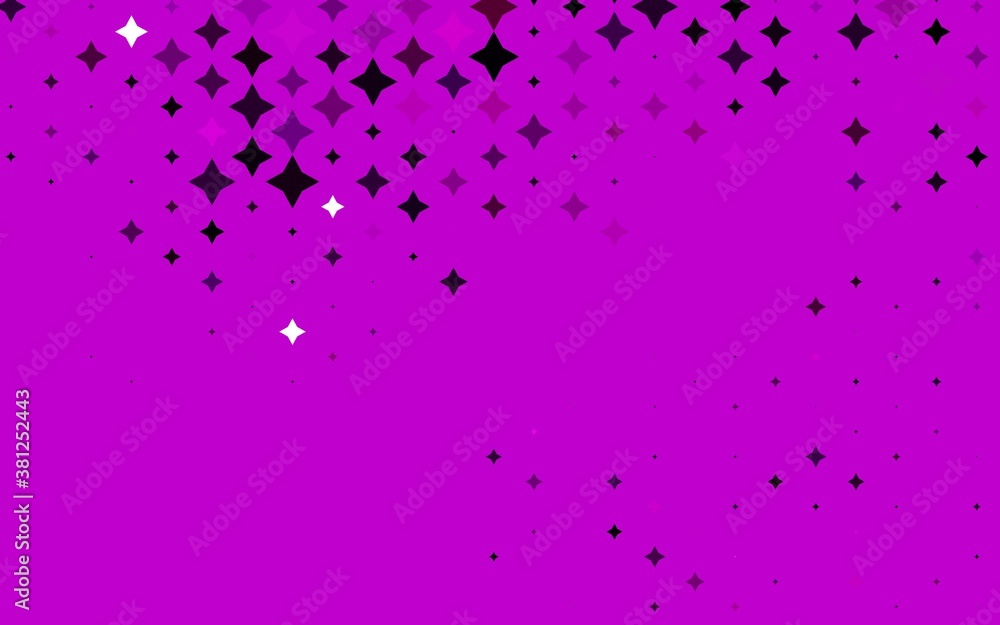 Light Purple vector template with sky stars. Modern geometrical abstract illustration with stars. The pattern can be used for wrapping gifts.