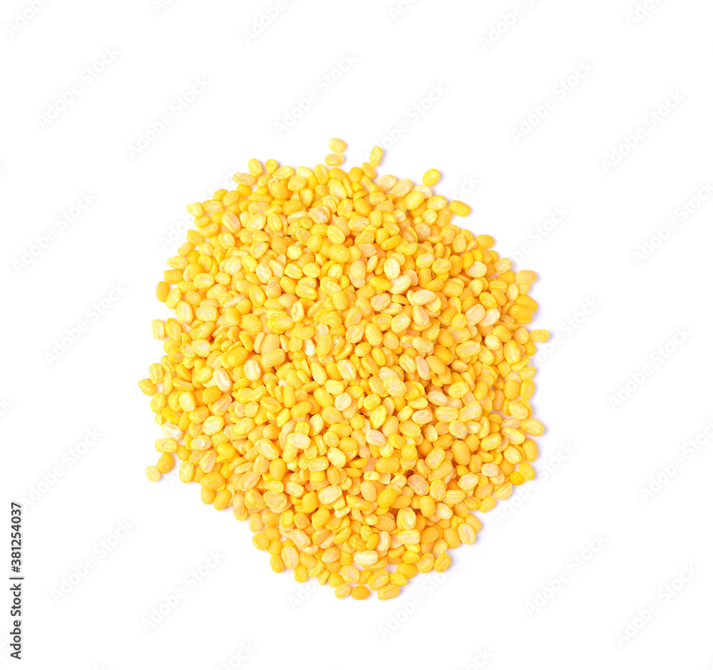 split mung bean on white background split mung bean on white background