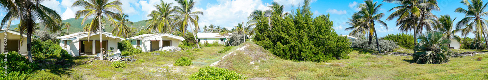 Damage abandon homes as a result of hurricanes and storms hitting the Caribbean island of St.Maarten