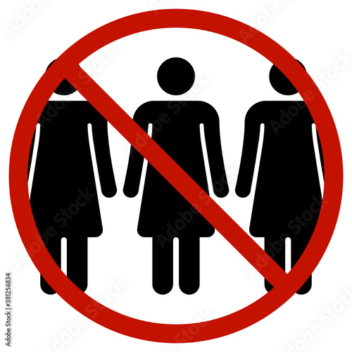No people sign. No crowd symbol 