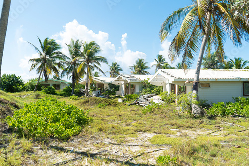 Damage abandon homes as a result of hurricanes and storms hitting the Caribbean island of St.Maarten