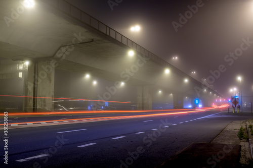 Busy street with fog © denboma