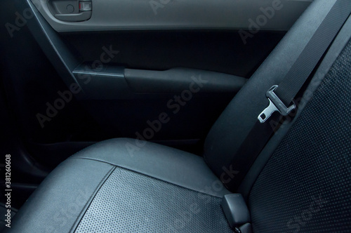 Car back seat with seat belt