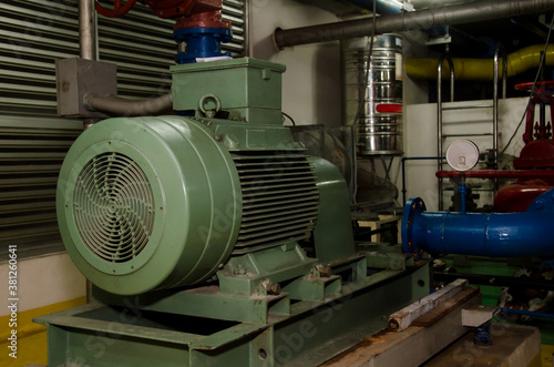 Large machinery in the pumping station