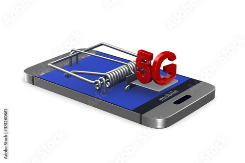 5g network on white background. Isolated 3D illustration