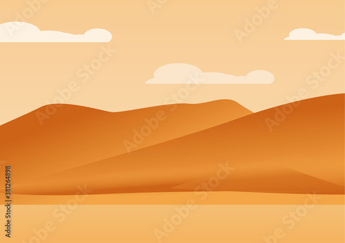 landscape flat design illustration ofsand dune in the desert. perfect for background