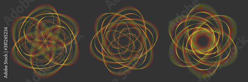 Design elements. Guilloche elements for make diploma or certificate. Set