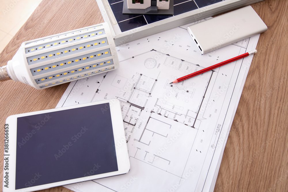 Fototapeta premium Solar power installation to thousands of households design and planning scenarios