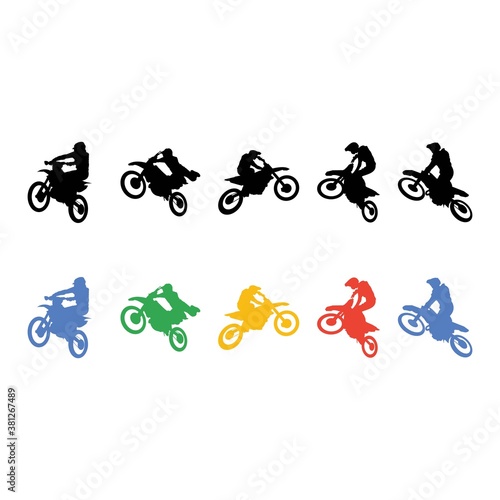 Colorful Silhouette of Freestyle motocross