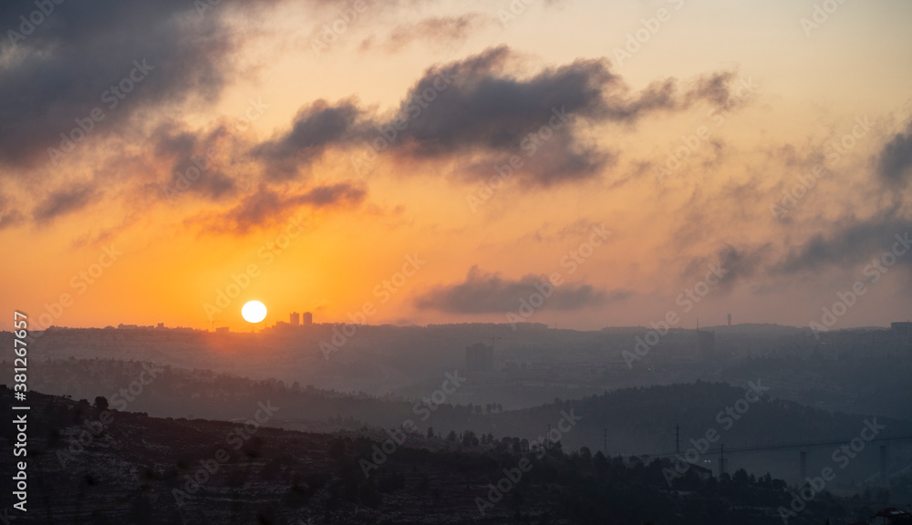 Sunrise over Jerusalem, Israel