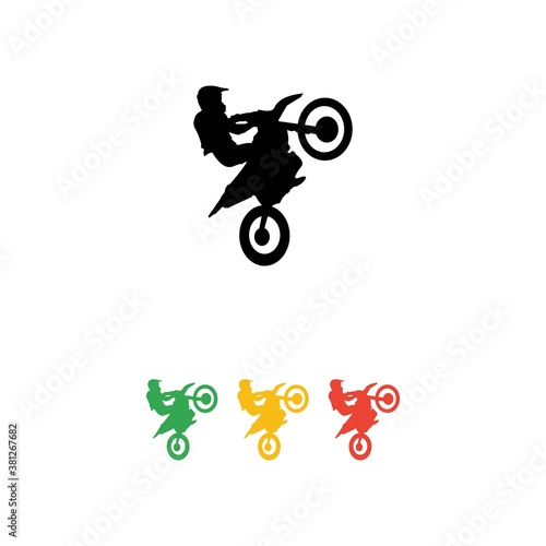 Colorful Silhouette of Freestyle motocross