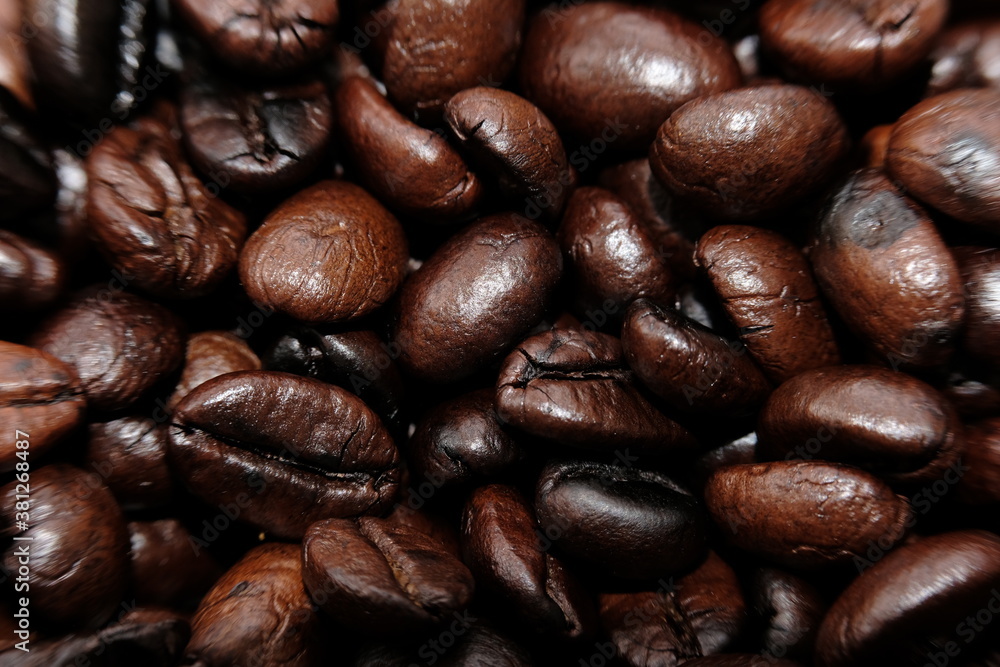 close up roast coffee bean background and texture close up roast coffee bean background and texture