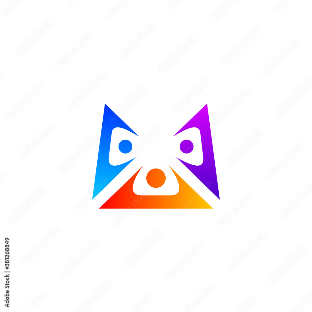 Fototapeta premium colorful Letter U and people logo design