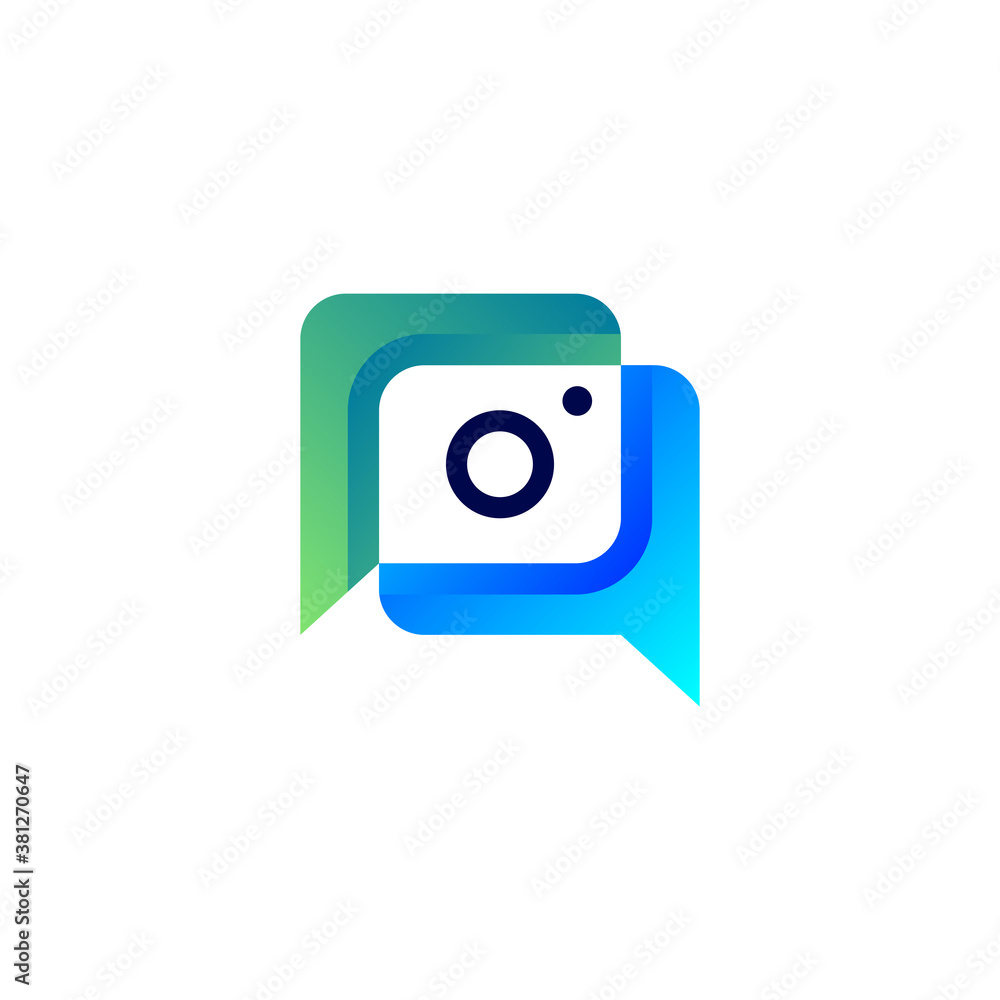 camera with bubbles speech logo design camera with bubbles speech logo design