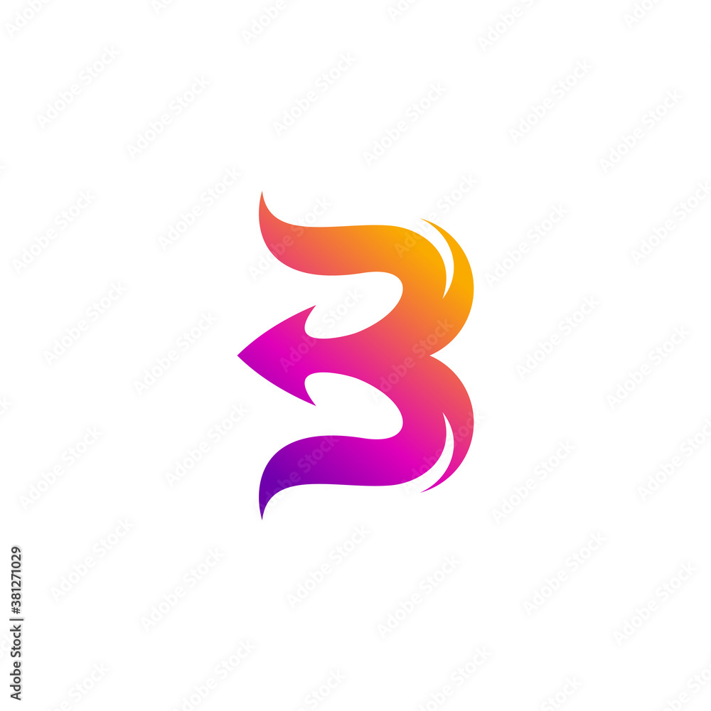 letter B with arrow and fire logo design letter B with arrow and fire logo design