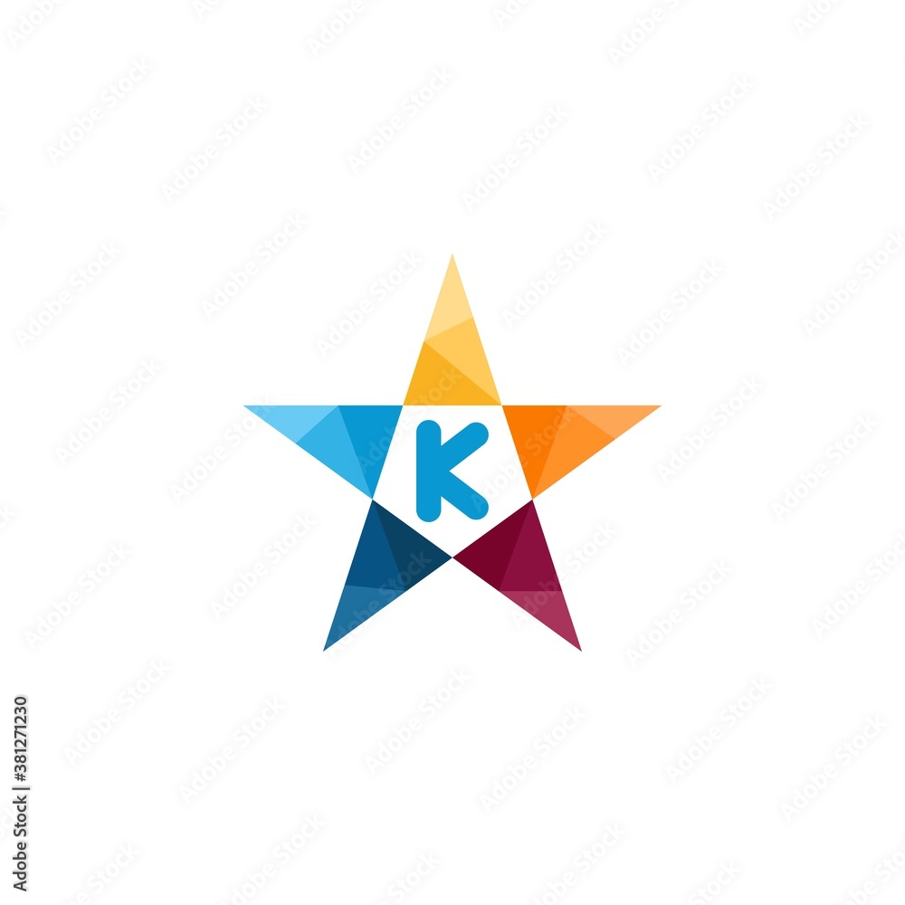 k letter star abstract colorful logo design k letter star abstract colorful logo design