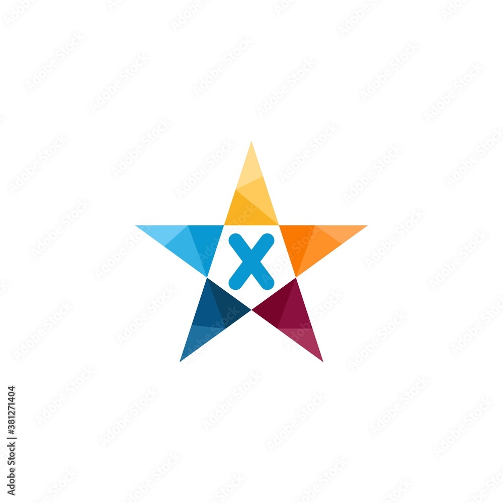 x letter star abstract colorful logo design x letter star abstract colorful logo design