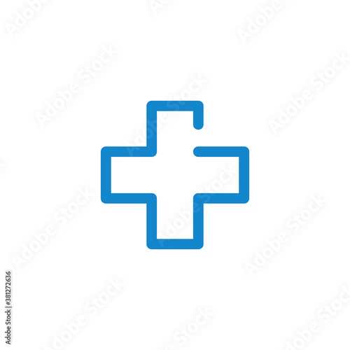 Plus icon or medical cross. Stock vector illustration isolated on white background.