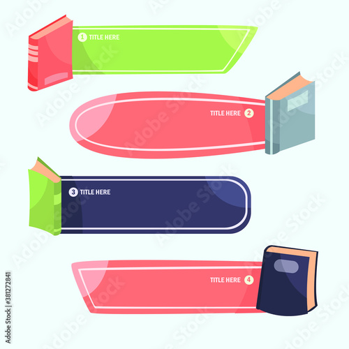 book infographics hand drawn flat design
