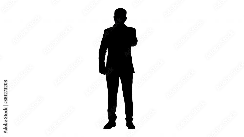 Businessman using speak activate virtual digital voice assistant on smartphone, Alpha Channel Businessman using speak activate virtual digital voice assistant on smartphone, Alpha Channel