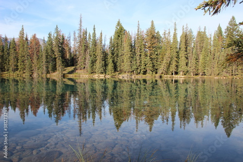 Reflections - Lake Beauvert, Jasper National Park, Alberta, Canada.