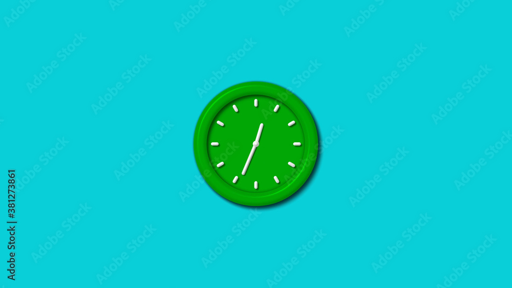 New green color 3d wall clock isolated on cyan background,3d wall clock New green color 3d wall clock isolated on cyan background,3d wall clock