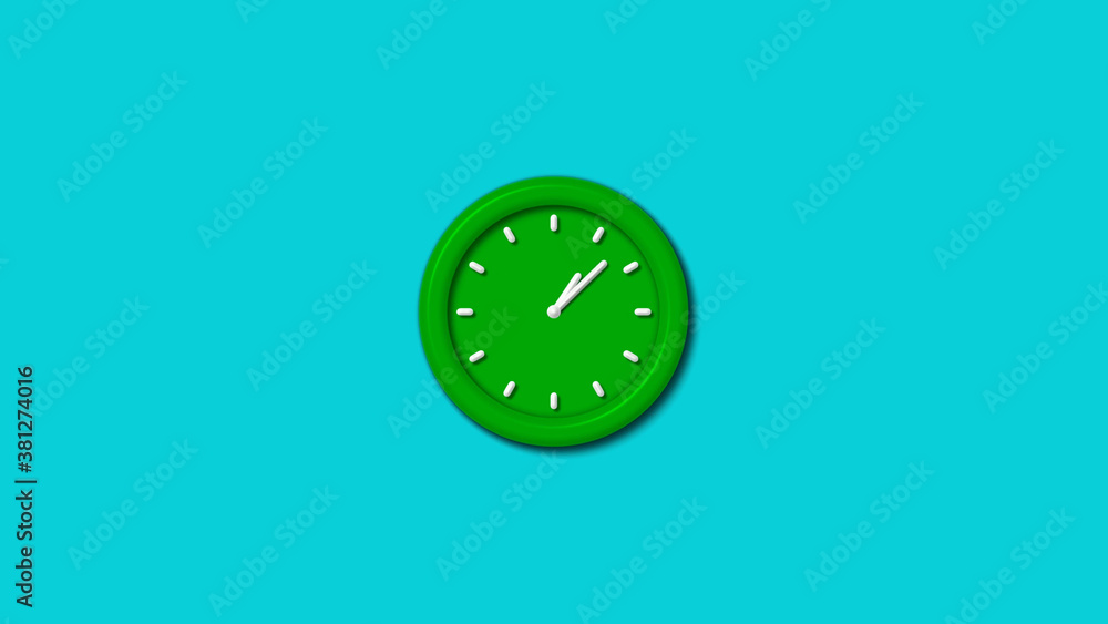 New green color 3d wall clock isolated on cyan background,3d wall clock New green color 3d wall clock isolated on cyan background,3d wall clock