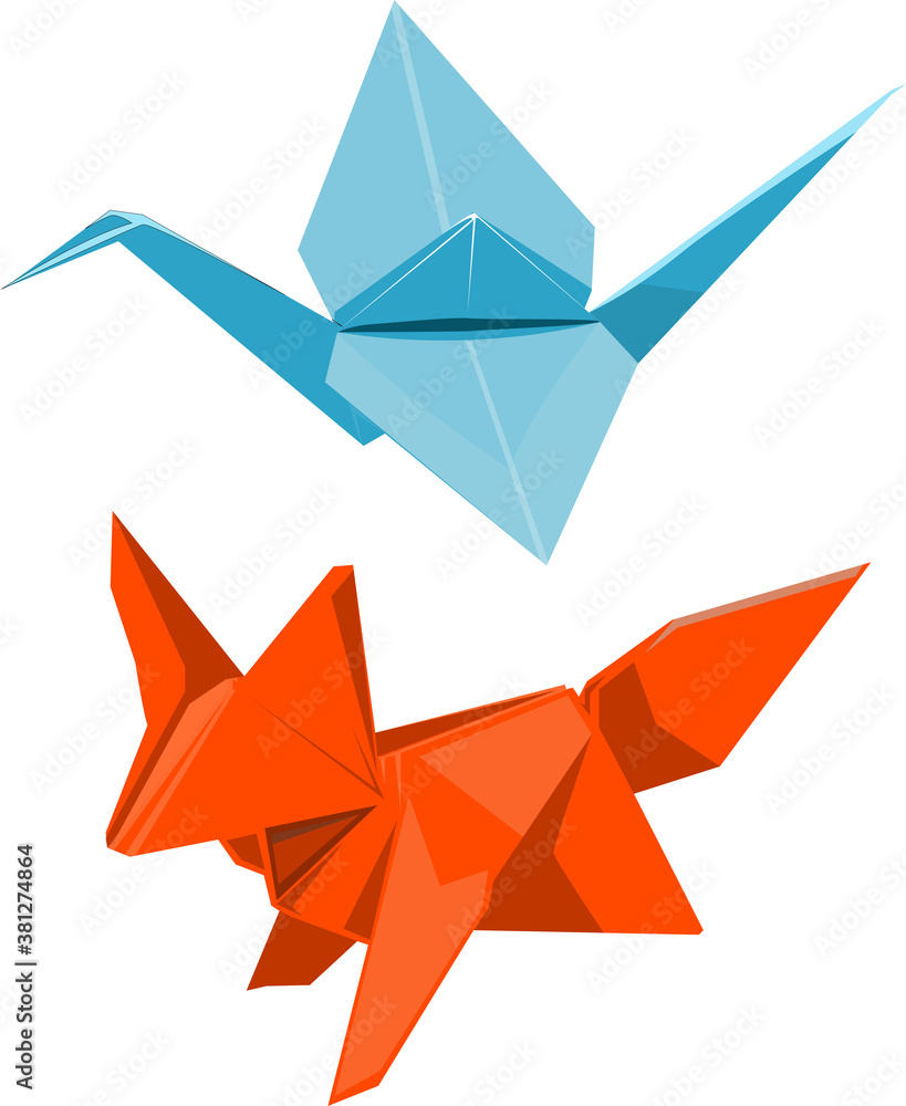 cute origami illustration for kids, be creative let's make the origami B cute origami illustration for kids, be creative let's make the origami B