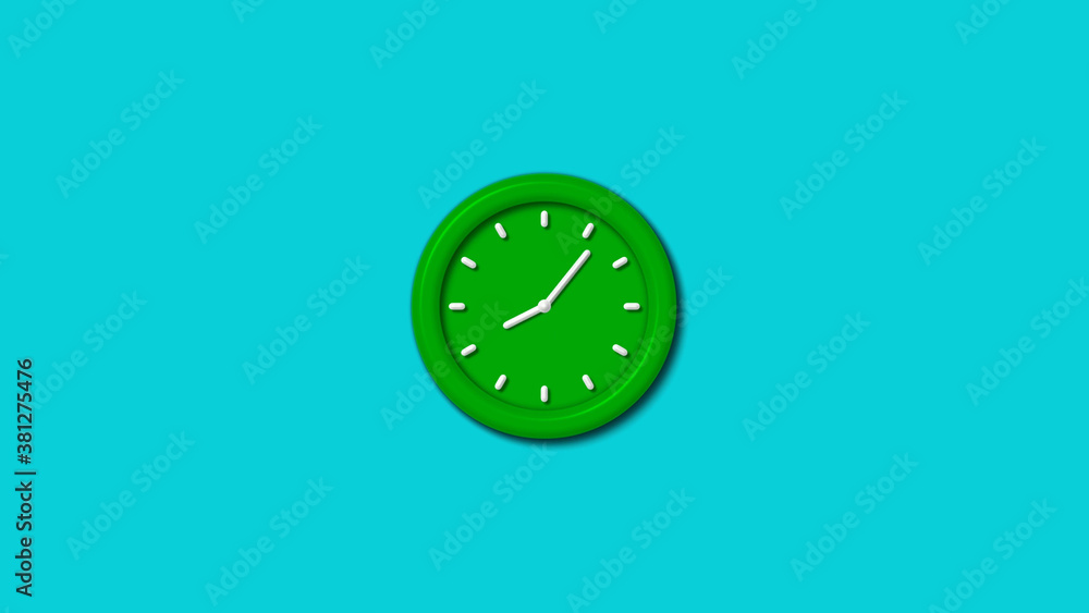 New green color 3d wall clock isolated on cyan background,wall clock,3d wall clock New green color 3d wall clock isolated on cyan background,wall clock,3d wall clock