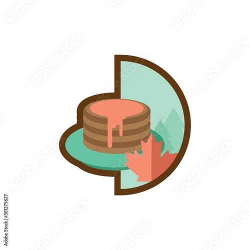 maple syrup drizzled on pancakes