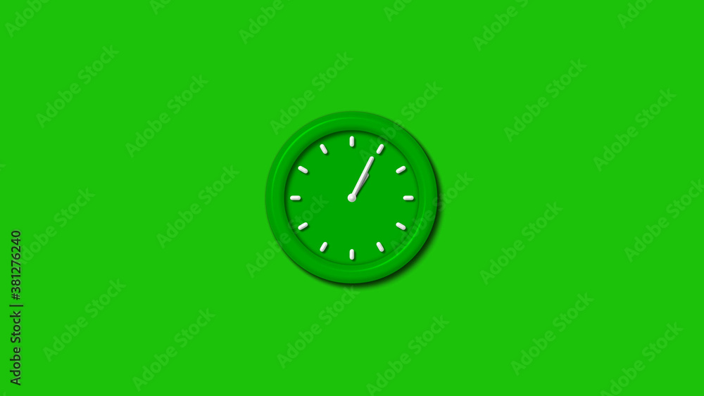 Amazing green color 3d wall clock isolated on green background,3d wall clock Amazing green color 3d wall clock isolated on green background,3d wall clock